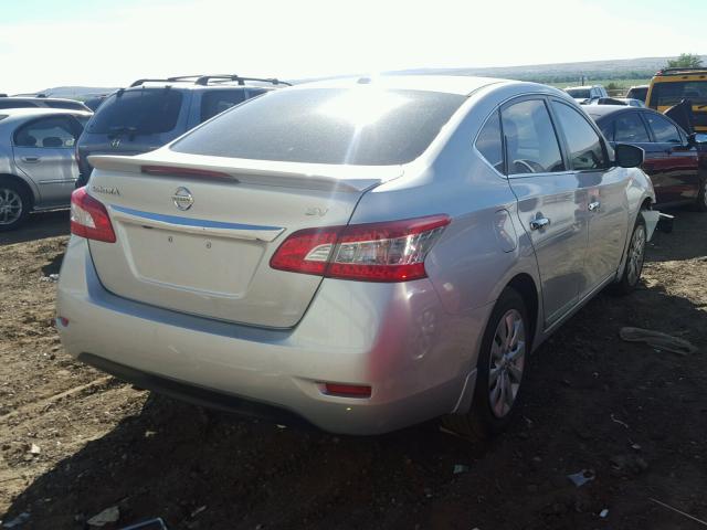 3N1AB7AP0FL657883 - 2015 NISSAN SENTRA S SILVER photo 4