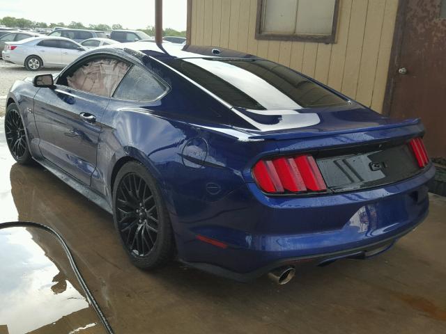 1FA6P8CF7F5381626 - 2015 FORD MUSTANG GT BLUE photo 3