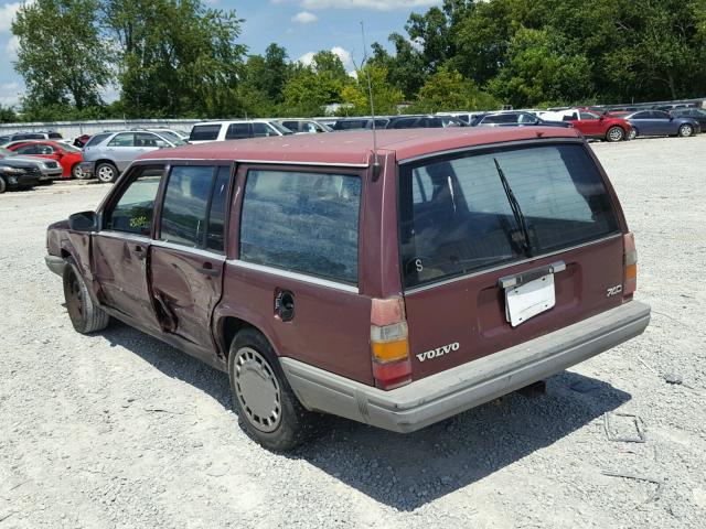 YV1FA8851L2300753 - 1990 VOLVO 740 BASE BURGUNDY photo 3