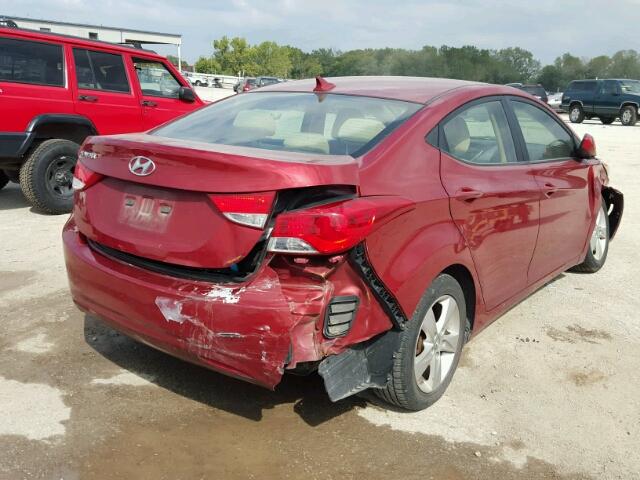 KMHDH4AE3BU151868 - 2011 HYUNDAI ELANTRA GL RED photo 4