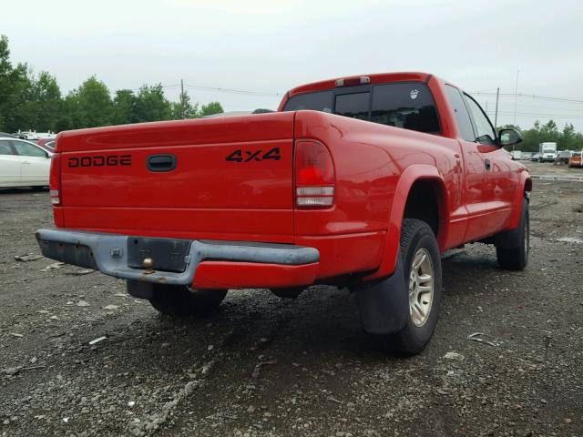 1B7GG32X02S514606 - 2002 DODGE DAKOTA SPO RED photo 4