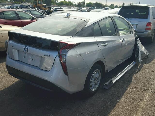 JTDKARFU0G3000206 - 2016 TOYOTA PRIUS SILVER photo 4