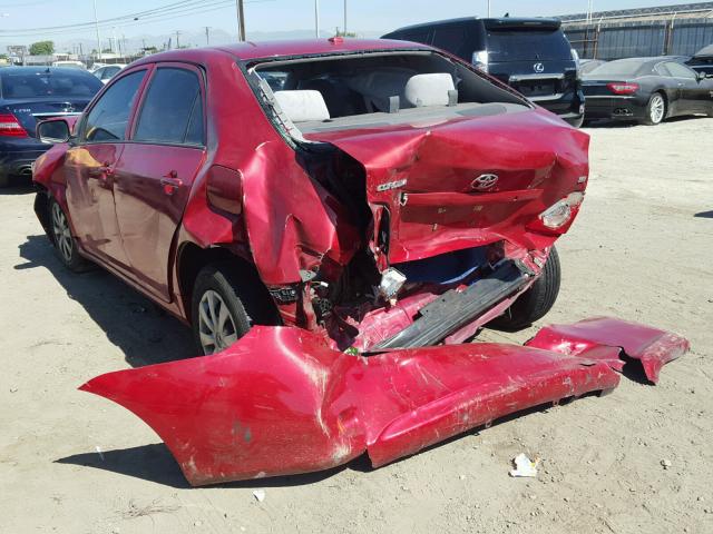 JTDBL40E899078392 - 2009 TOYOTA COROLLA BA RED photo 3