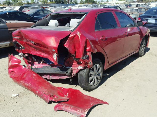 JTDBL40E899078392 - 2009 TOYOTA COROLLA BA RED photo 4