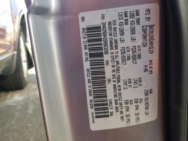 2A4GM68426R863288 - 2006 CHRYSLER PACIFICA T SILVER photo 10