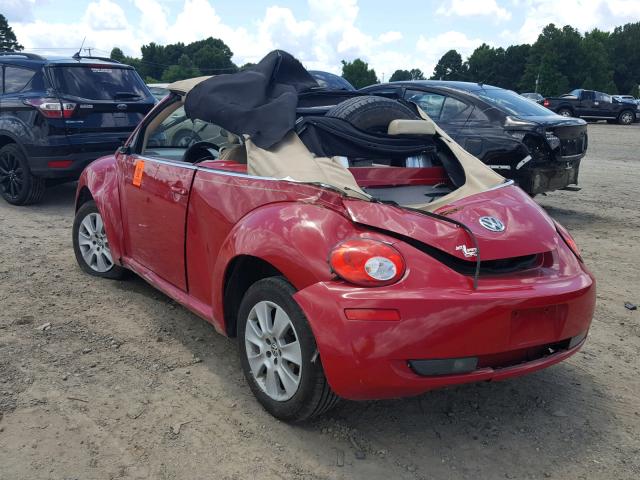 3VWPF31Y98M420445 - 2008 VOLKSWAGEN NEW BEETLE წითელი ფოტო 3