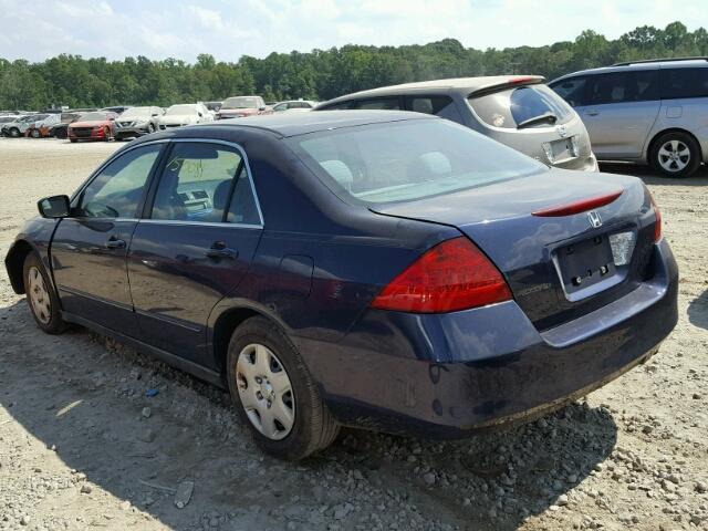 3HGCM56447G706386 - 2007 HONDA ACCORD LX BLUE photo 3