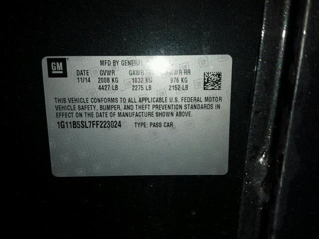 1G11B5SL7FF223024 - 2015 CHEVROLET MALIBU LS Grafit foto 10