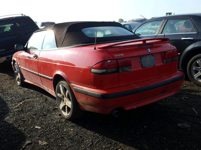 YS3DF78K227008991 - 2002 SAAB 9-3 SE RED photo 3