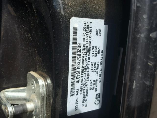 6G2ER57739L194070 - 2009 PONTIAC G8 BLACK photo 10