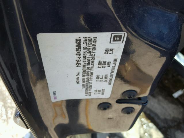 1G2WP52K01F154454 - 2001 PONTIAC GRAND PRIX Mavi foto 10