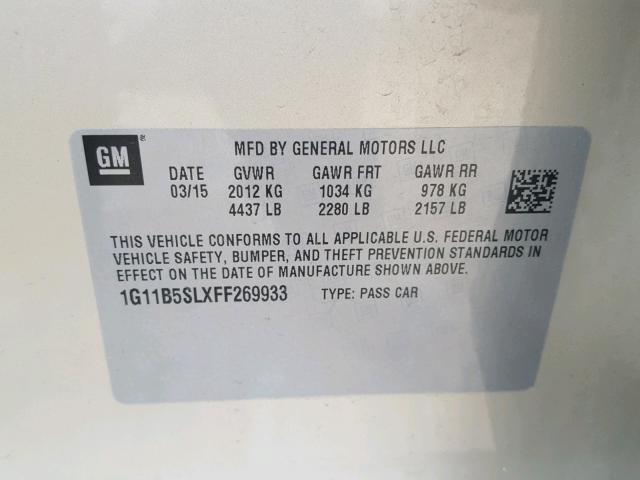 1G11B5SLXFF269933 - 2015 CHEVROLET MALIBU LS Qızıl foto 10