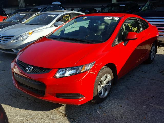 2HGFG3B57DH524250 - 2013 HONDA CIVIC LX RED photo 2