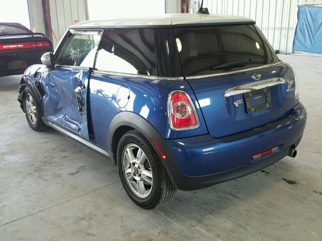 WMWSU3C59DT687826 - 2013 MINI COOPER BLUE photo 3