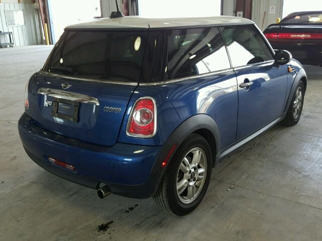 WMWSU3C59DT687826 - 2013 MINI COOPER BLUE photo 4