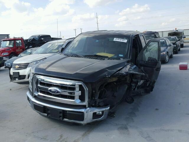 1FTEX1CF7FKD30142 - 2015 FORD F150 GRAY photo 2