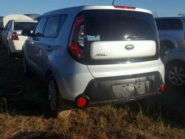 KNDJN2A22F7817391 - 2015 KIA SOUL SILVER photo 3