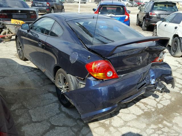 KMHHN65F34U115058 - 2004 HYUNDAI TIBURON BLUE photo 3