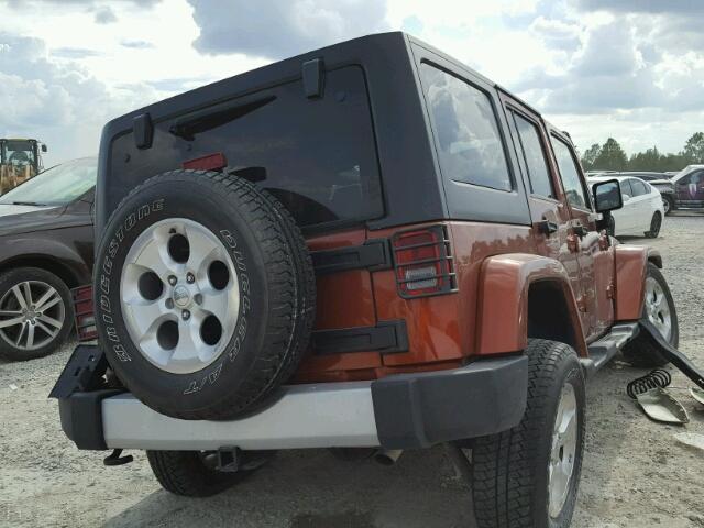 1C4HJWEG3EL221767 - 2014 JEEP WRANGLER U ORANGE photo 4