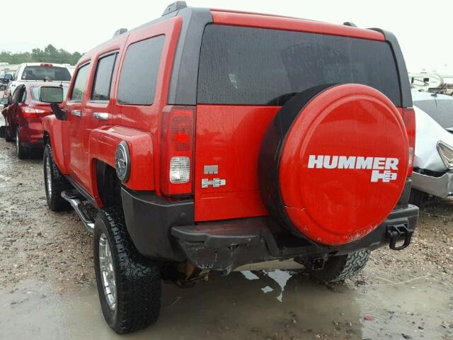 5GTEN13E798117537 - 2009 HUMMER H3 RED photo 3