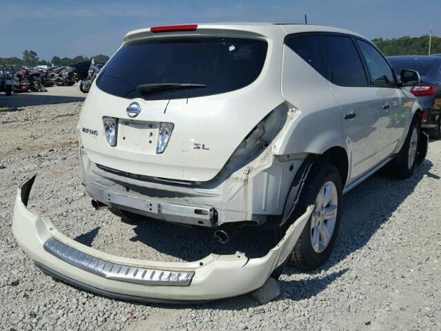 JN8AZ08TX6W422943 - 2006 NISSAN MURANO WHITE photo 4