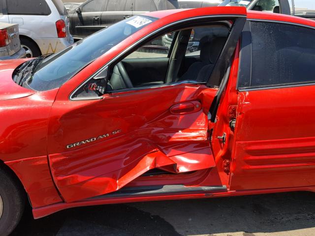 1G2NE52T3XM738197 - 1999 PONTIAC GRAND AM S წითელი ფოტო 9