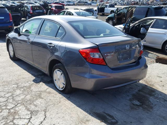 2HGFB2F61CH322658 - 2012 HONDA CIVIC HF GRAY photo 3