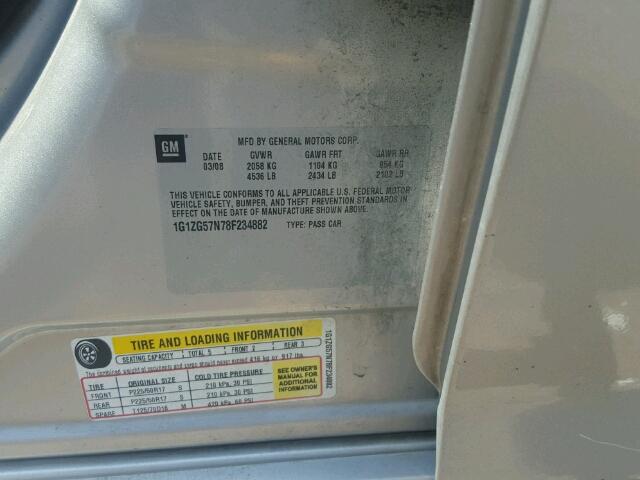 1G1ZG57N78F234882 - 2008 CHEVROLET MALIBU LS Gümüş foto 10