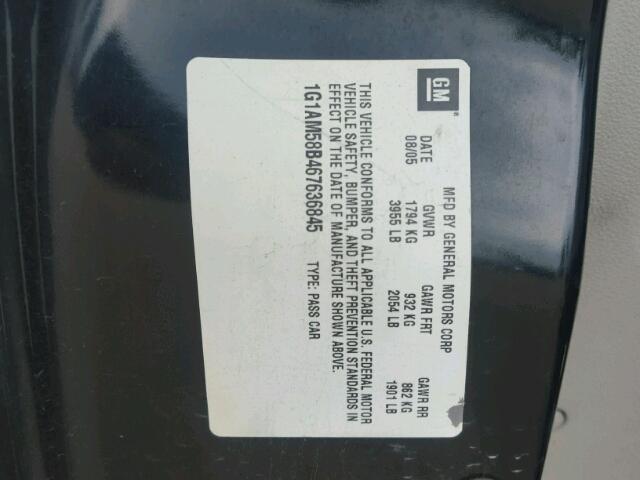 1G1AM58B467636845 - 2006 CHEVROLET COBALT SS BLACK photo 10