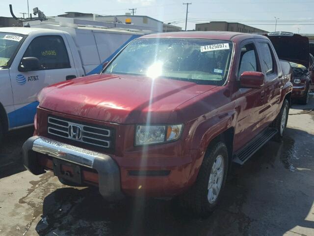 2HJYK16546H505397 - 2006 HONDA RIDGELINE RED photo 2