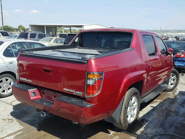 2HJYK16546H505397 - 2006 HONDA RIDGELINE RED photo 4