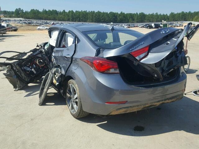 KMHDH4AE9GU586384 - 2016 HYUNDAI ELANTRA SE GRAY photo 3