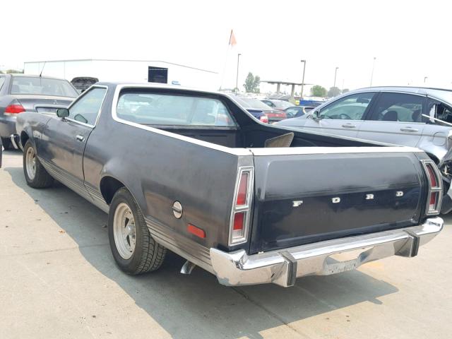 7A48S135111 - 1977 FORD RANCHERO BLACK photo 3