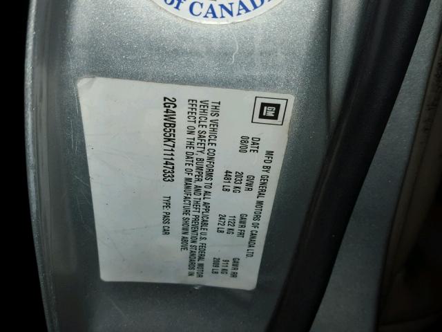 2G4WB55K711147333 - 2001 BUICK REGAL LS GRAY photo 10