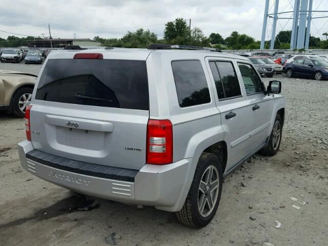 1J8FF48W18D775347 - 2008 JEEP PATRIOT LI SILVER photo 4