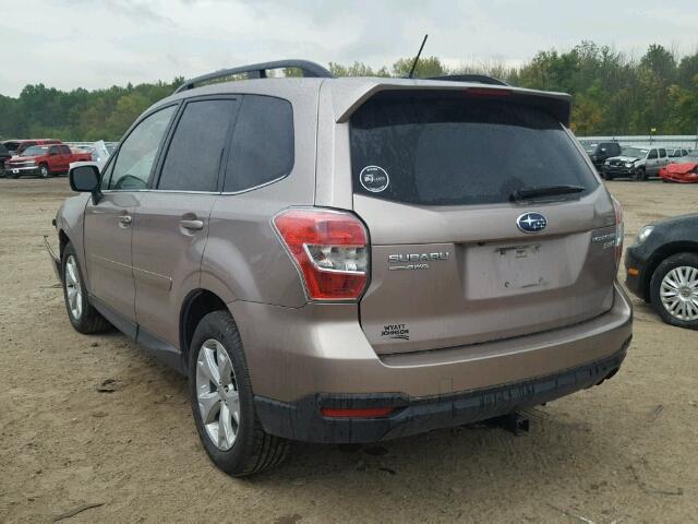 JF2SJAHC4FH549691 - 2015 SUBARU FORESTER 2 BEIGE photo 3