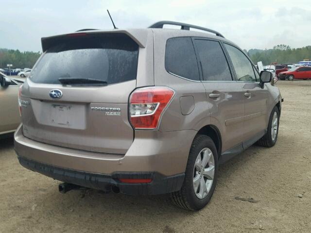 JF2SJAHC4FH549691 - 2015 SUBARU FORESTER 2 BEIGE photo 4
