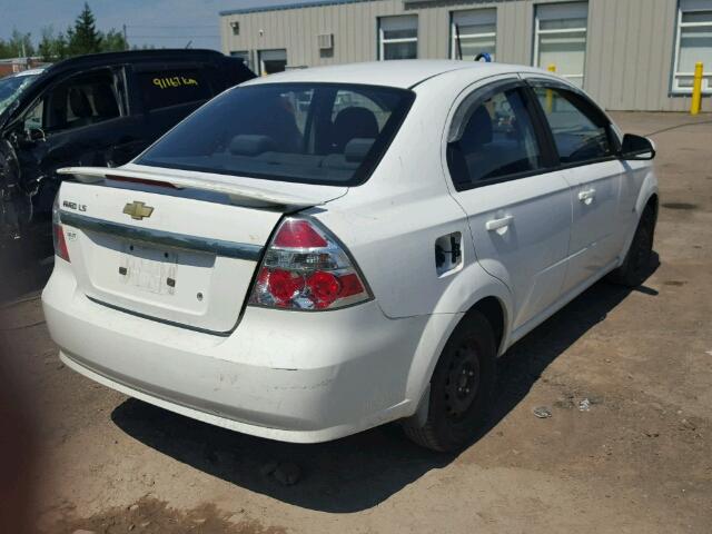 KL1TV55E59B376637 - 2009 CHEVROLET AVEO LS WHITE photo 4