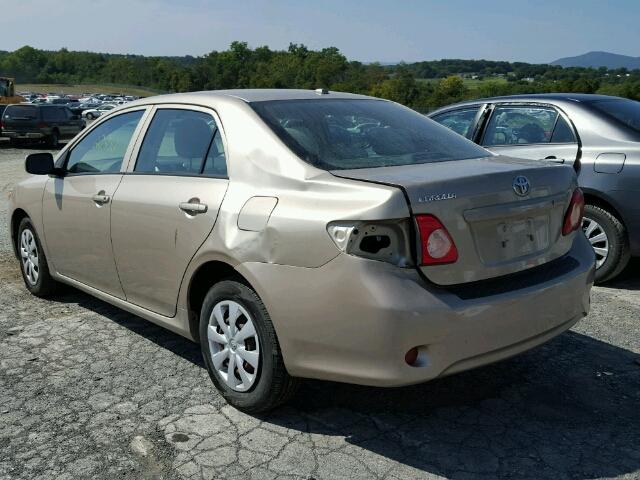 2T1BU40E99C102948 - 2009 TOYOTA COROLLA BA BEIGE photo 3