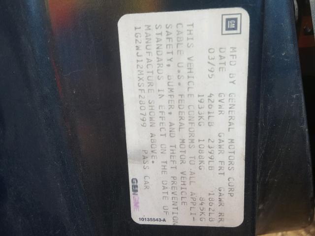 1G2WJ12MXSF280799 - 1995 PONTIAC GRAND PRIX GREEN photo 10