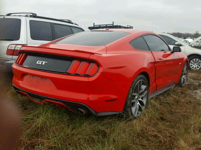 1FA6P8CF6F5433974 - 2015 FORD MUSTANG RED photo 4