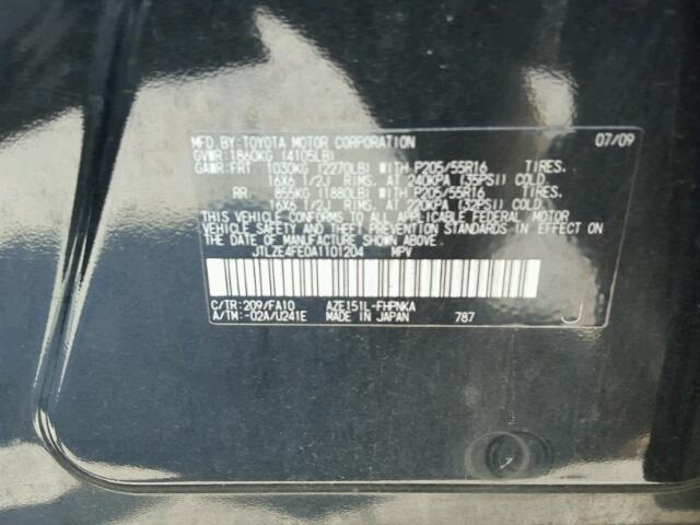 JTLZE4FE0A1101204 - 2010 TOYOTA SCION XB Қара фото 10