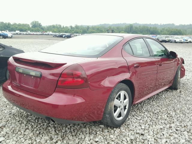 2G2WP522851240494 - 2005 PONTIAC GRAND PRIX BURGUNDY photo 4
