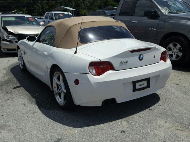 4USBU53597LX02452 - 2007 BMW Z4 3.0SI WHITE photo 3