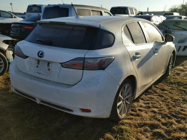 JTHKD5BHXB2041223 - 2011 LEXUS CT 200 WHITE photo 4