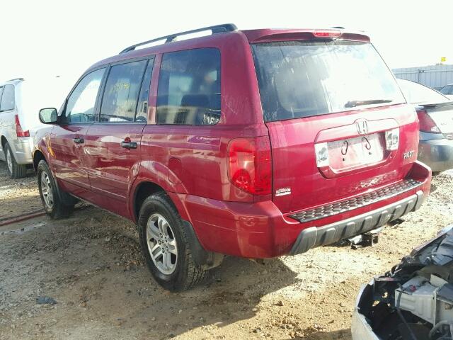 2HKYF18494H512623 - 2004 HONDA PILOT EX MAROON photo 3