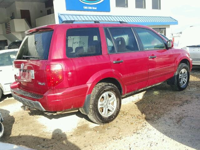 2HKYF18494H512623 - 2004 HONDA PILOT EX MAROON photo 4