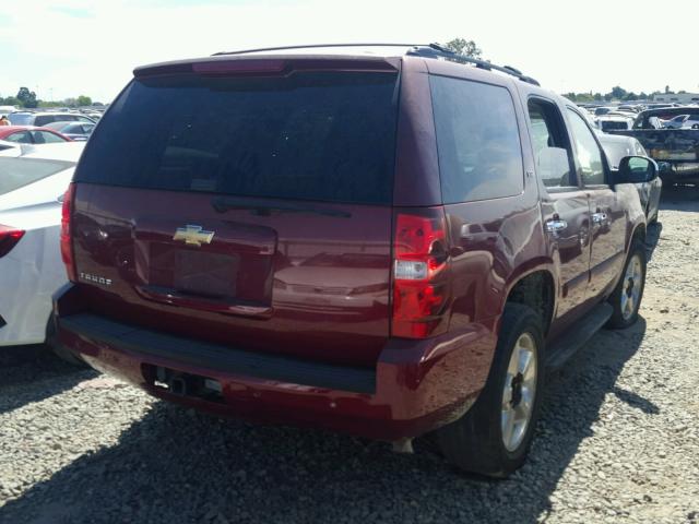 1GNFC13J07J290103 - 2007 CHEVROLET TAHOE C150 BURGUNDY photo 4