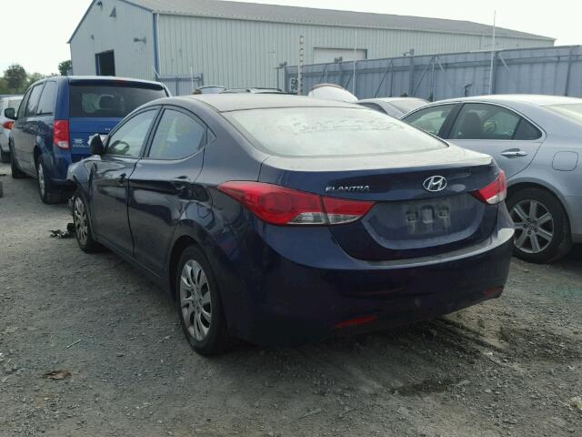 5NPDH4AE3BH032751 - 2011 HYUNDAI ELANTRA GL BLUE photo 3