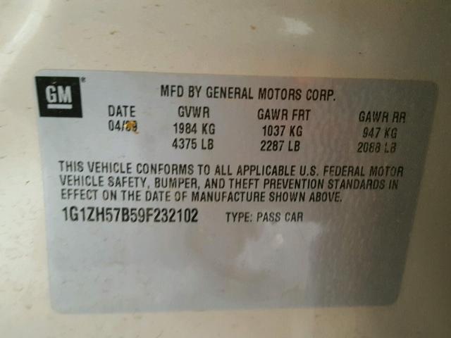 1G1ZH57B59F232102 - 2009 CHEVROLET MALIBU 1LT 棕色 照片 10